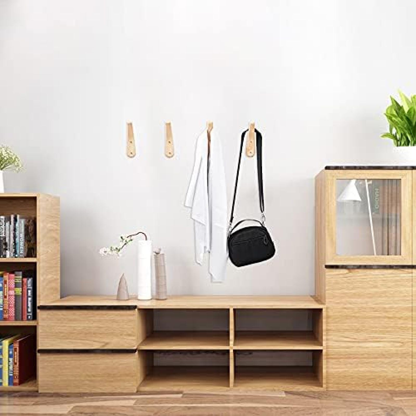 Amazon.co.jp: ミッドセンチュリーモダンウォールコートフック、4個の